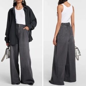 The Frankie Shop Sasha Wide Leg Jeans MEDIUM in Dark Grey
